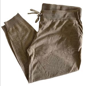 ZUDA Women’s Sz 2x Jogger Sweater Knit Stretch Tan Pockets Drawstring EUC
